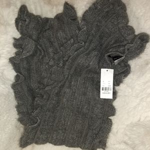 Gray lettuce edge infinity scarf